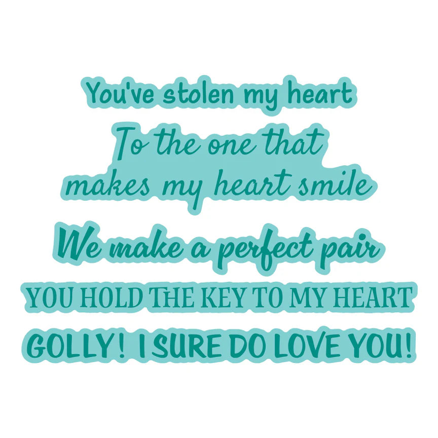 Classic Mouse Love Sentiments Press & Foil Plate + Die Set