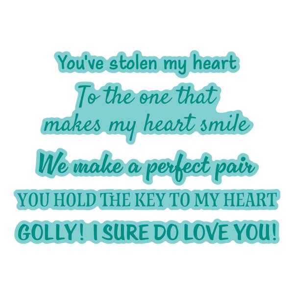 Classic Mouse Love Sentiments Press & Foil Plate + Die Set