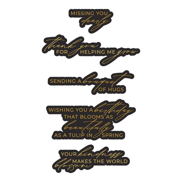 Bouquet of Hugs Sentiments Press & Foil Plate + Die Set | Yana Smakula