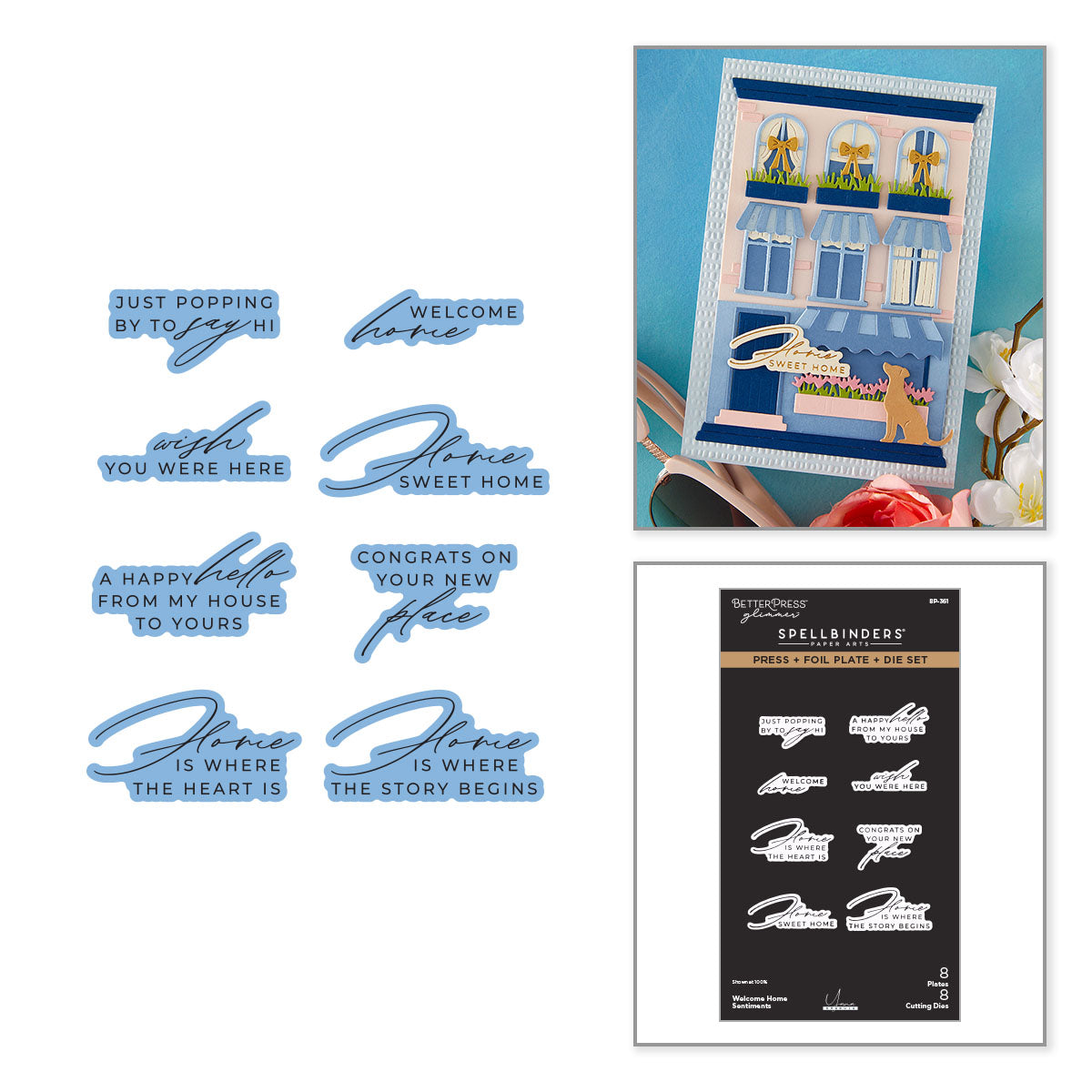Welcome Home Sentiments Press & Foil Plate + Die Set | Yana Smakula