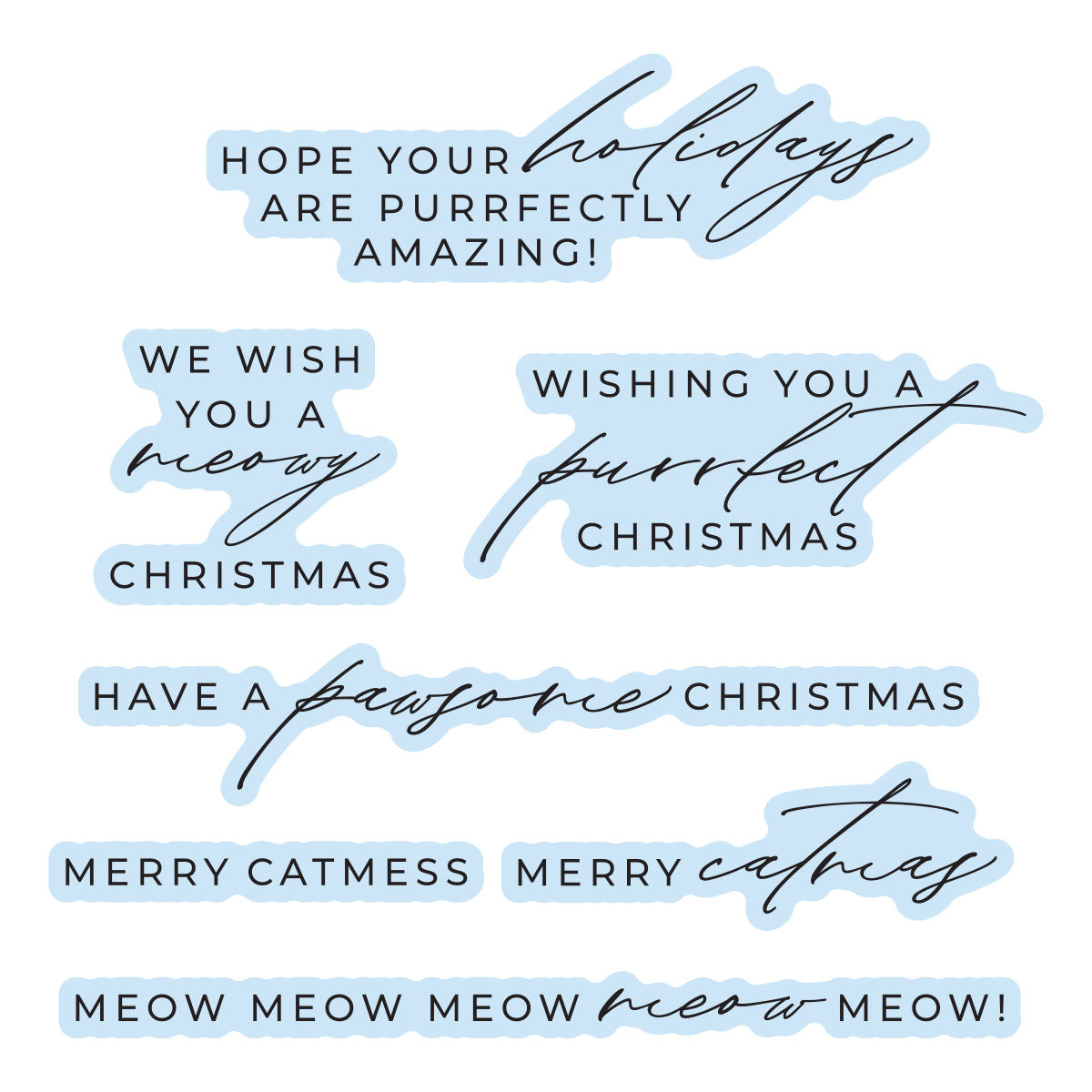 Meowy Christmas Sentiments Press & Foil Plates + Die Set | Yana Smakula {coming soon!}