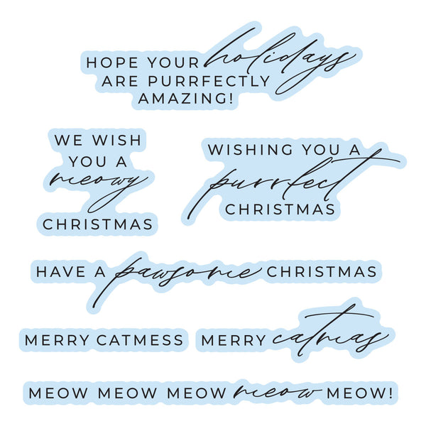 Meowy Christmas Sentiments Press & Foil Plates + Die Set | Yana Smakula {coming soon!}