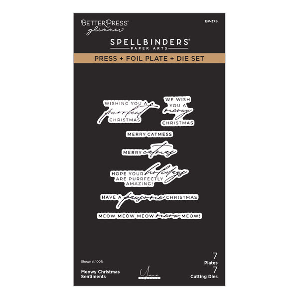 Meowy Christmas Sentiments Press & Foil Plates + Die Set | Yana Smakula {coming soon!}