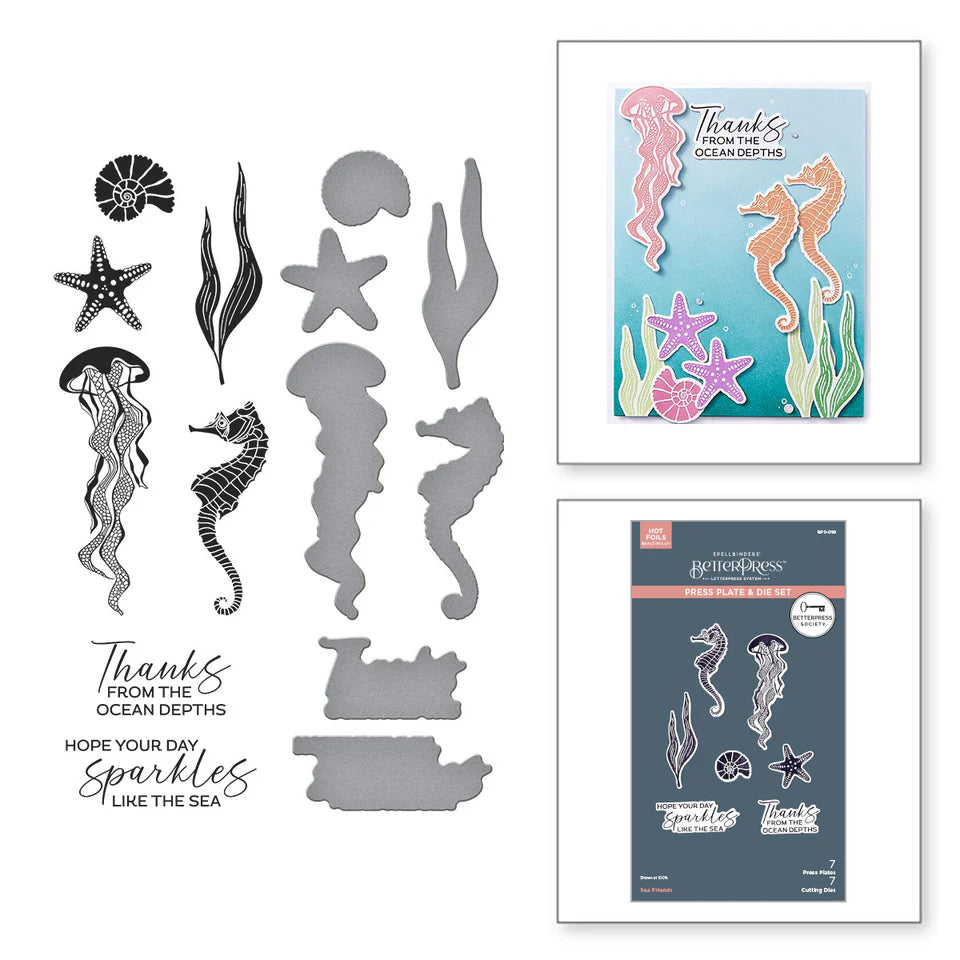 Sea Friends Press Plate + Die Set | Betterpress Society Exclusive {June 2025}