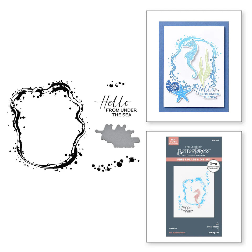 Sea Bubble Border Press Plate & Die Set | Betterpress Society Add-on {June 2025}