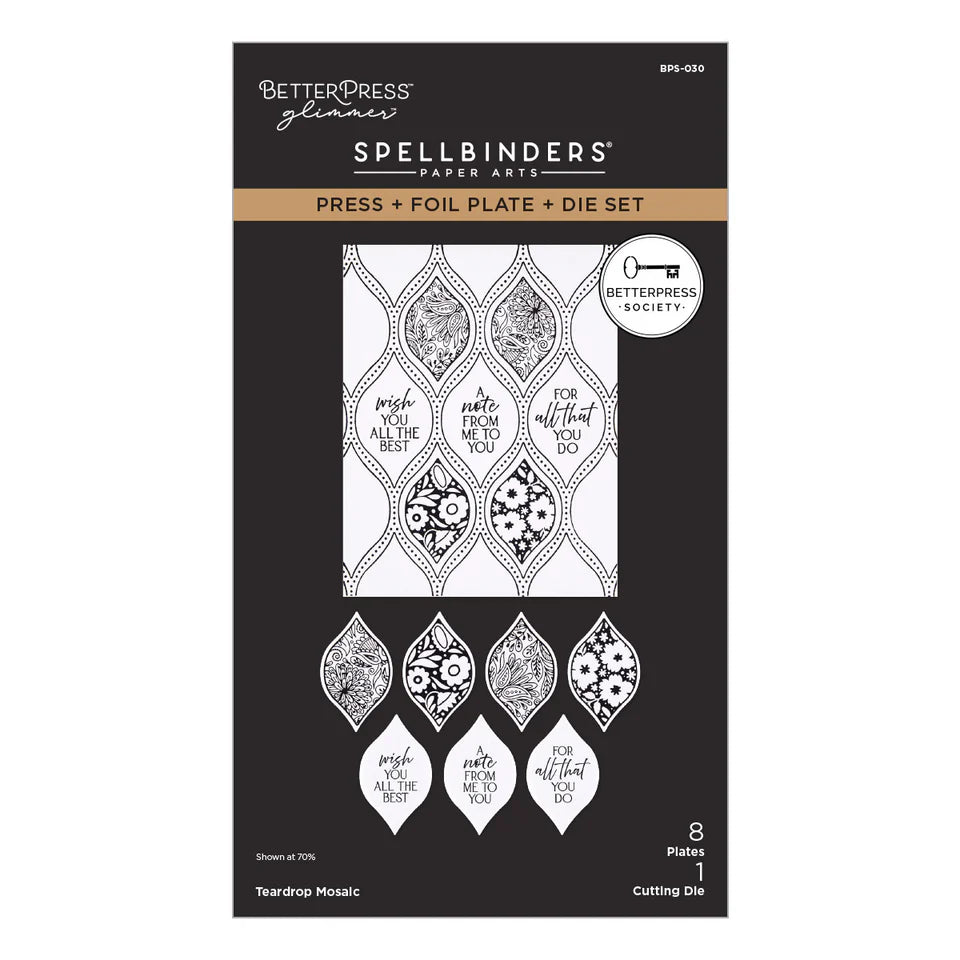 Teardrop Mosaic Press Plate & Die Set | BetterPress Society {March 2026}