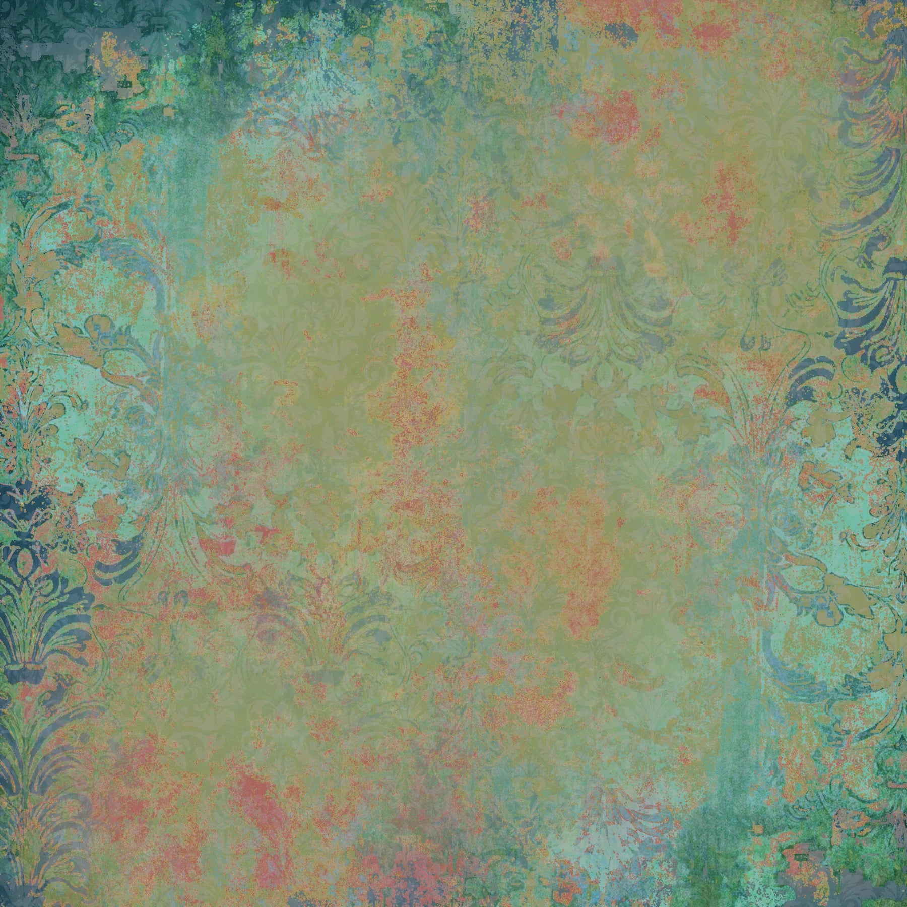 Light Distressed Damask 12x12 Gold Foil Paper Pad