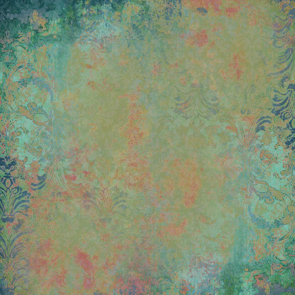 Light Distressed Damask 12x12 Gold Foil Paper Pad