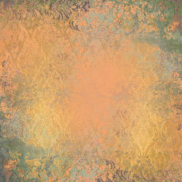 Light Distressed Damask 12x12 Gold Foil Paper Pad