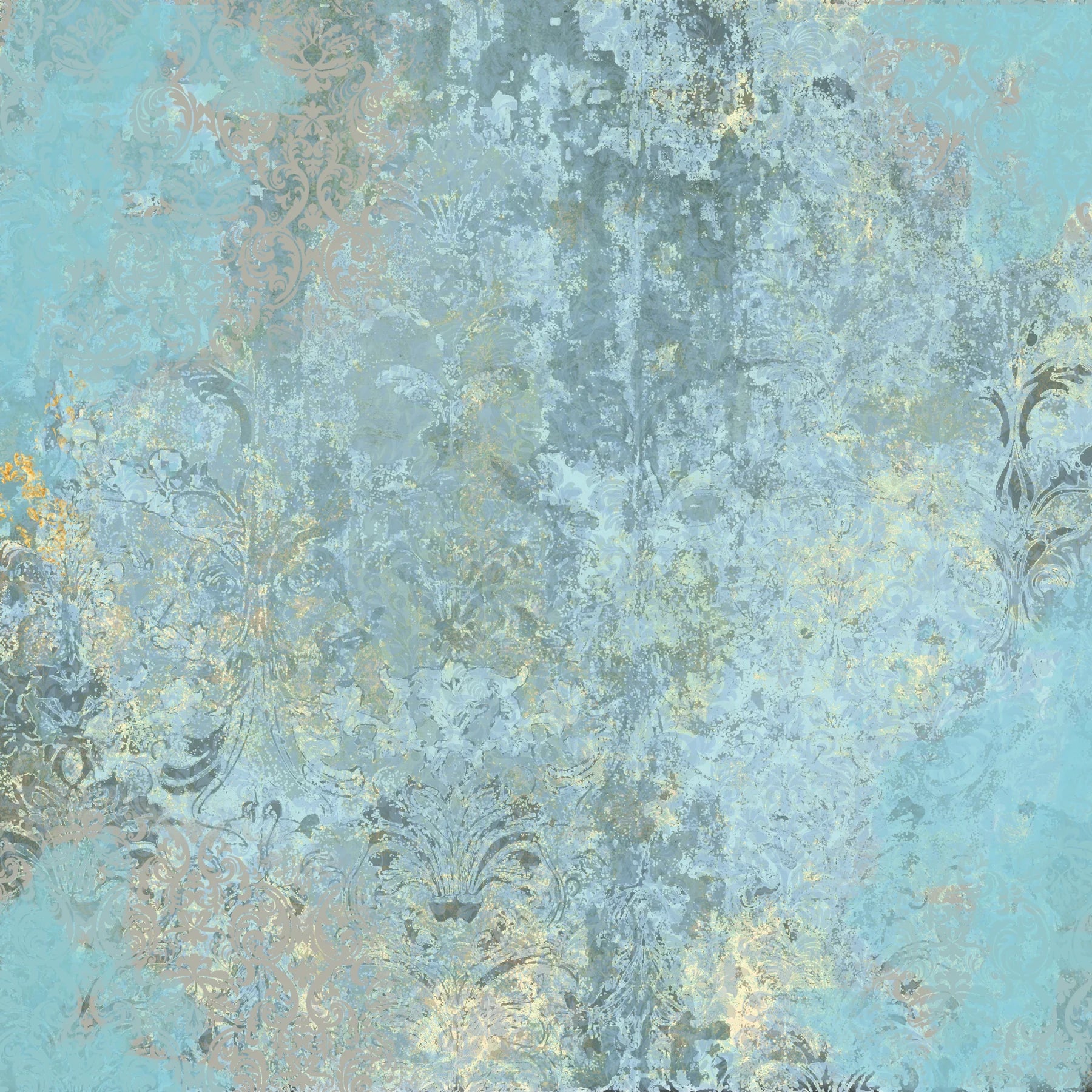 Light Distressed Damask 12x12 Gold Foil Paper Pad