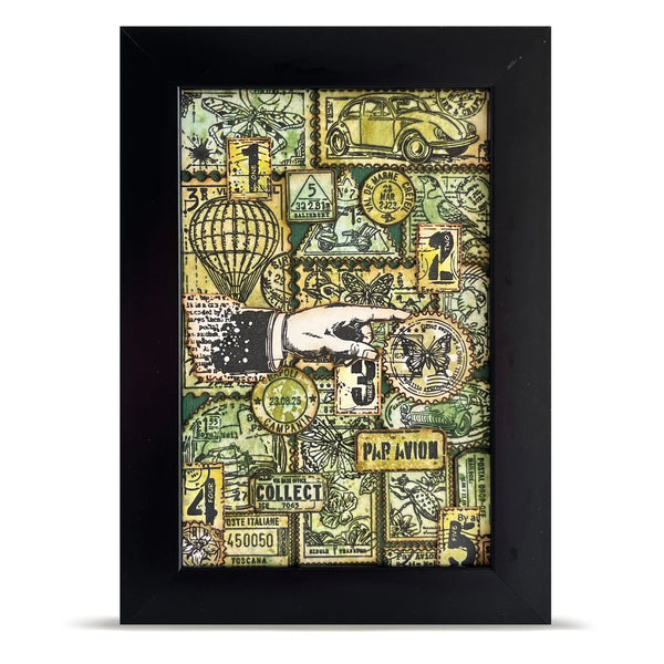 Miniature Postage Stamps A7 Clear Stamp Set No. 1443