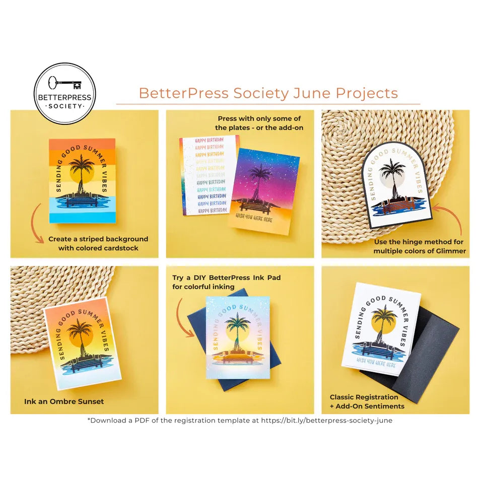 Summer Vibes Press Plates | Betterpress Society Exclusive