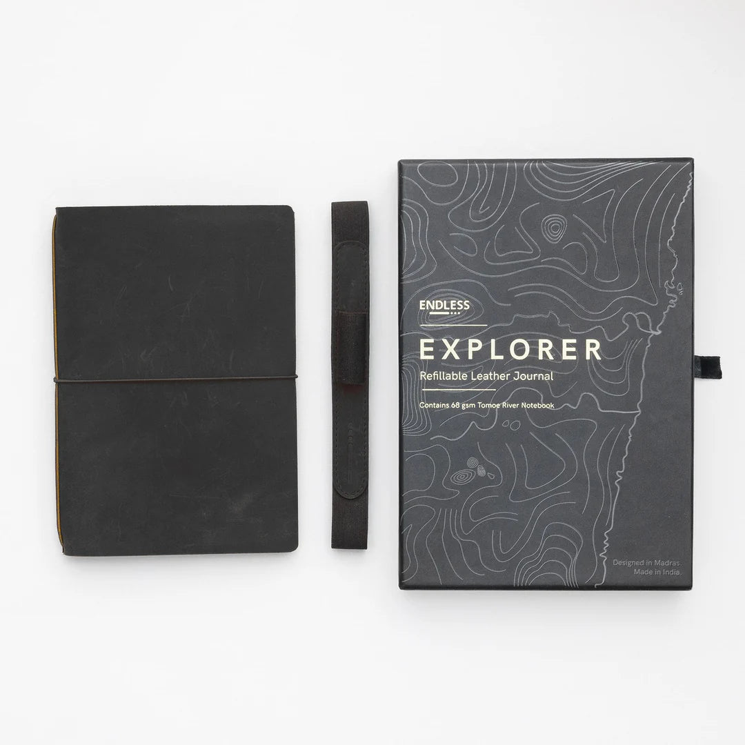 Black Explorer Refillable Cactus Leather Journal
