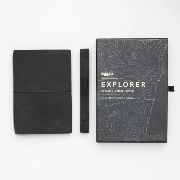 Black Explorer Refillable Cactus Leather Journal