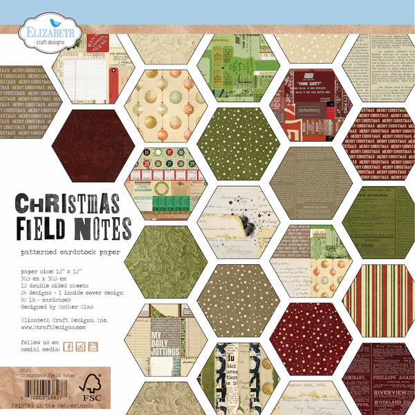Christmas Field Notes 12x12 Paper Pack