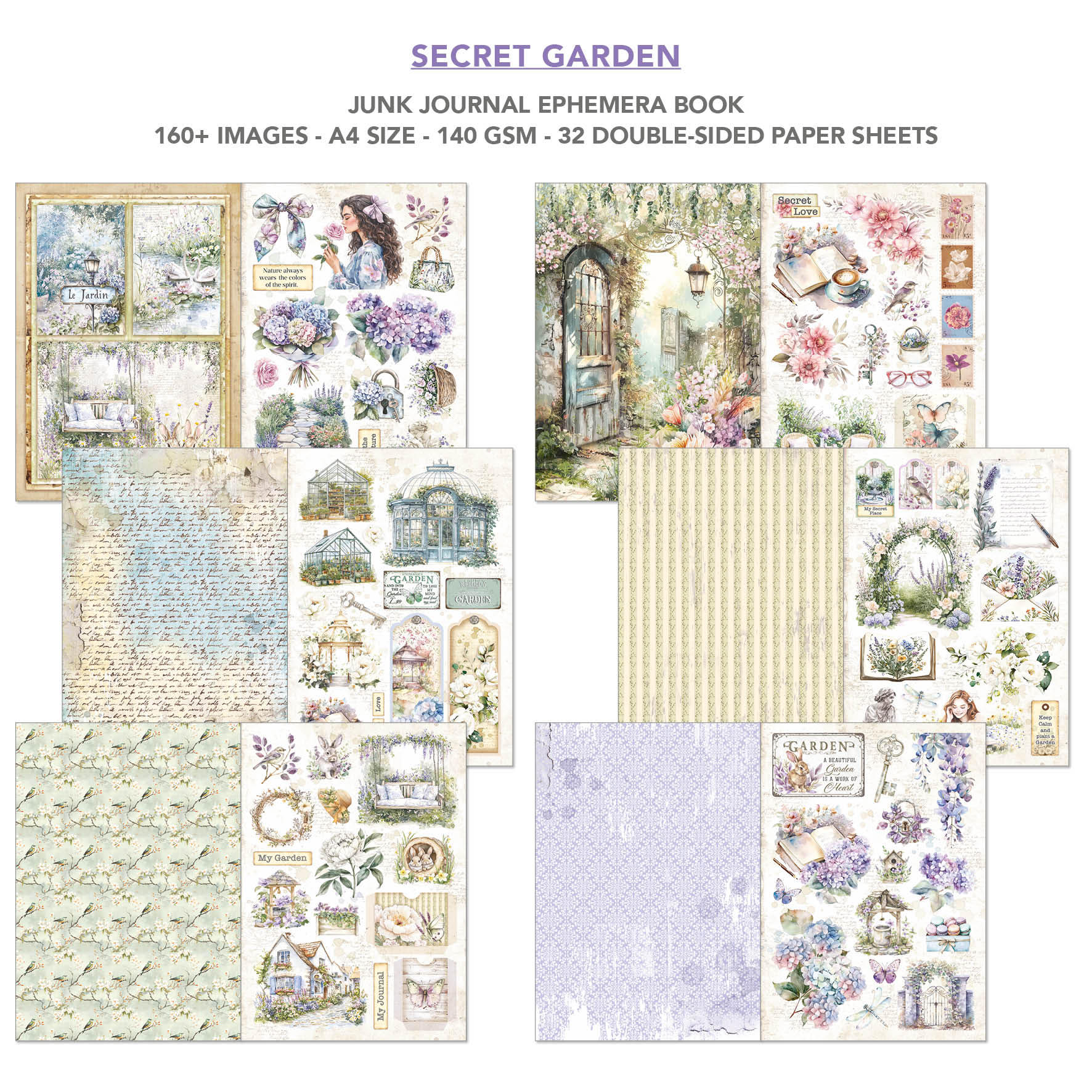 Secret Garden A4 Junk Journal & Ephemera Book