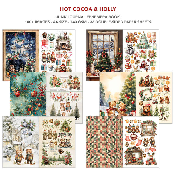 Hot Cocoa & Holly Junk Journal & Ephemera Book