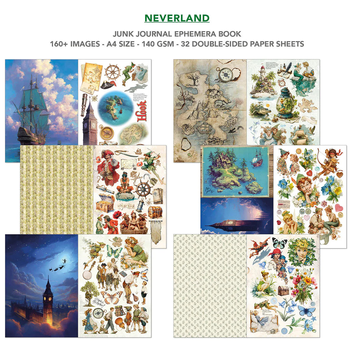 Neverland A4 Junk Journal & Ephemera Book