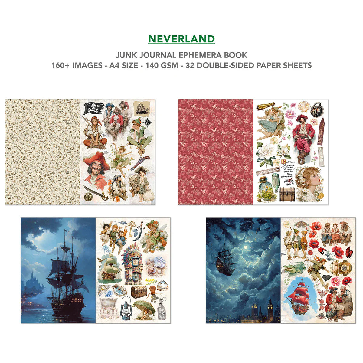 Neverland A4 Junk Journal & Ephemera Book