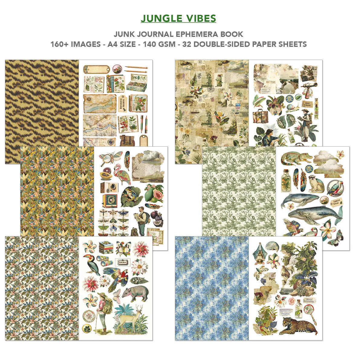Jungle Vibes A4 Junk Journal & Ephemera Book