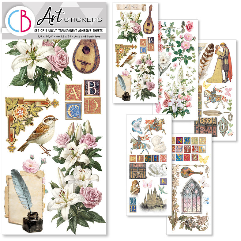 Courtly Love Transparent Art Stickers