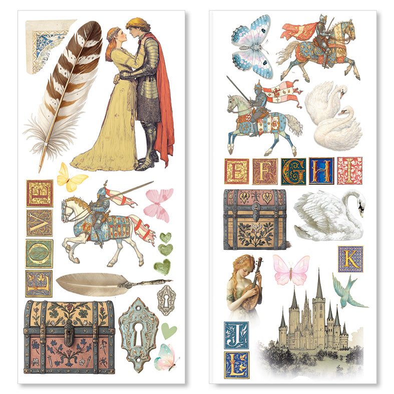 Courtly Love Transparent Art Stickers