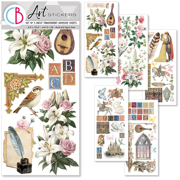 Courtly Love Transparent Art Stickers