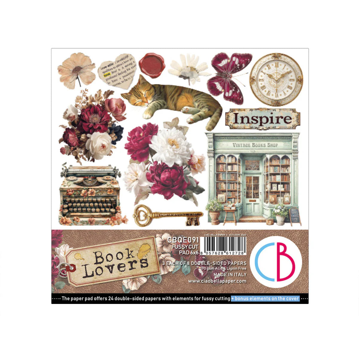 {coming soon!} Book Lovers 6x6 Fussy Cut Pad