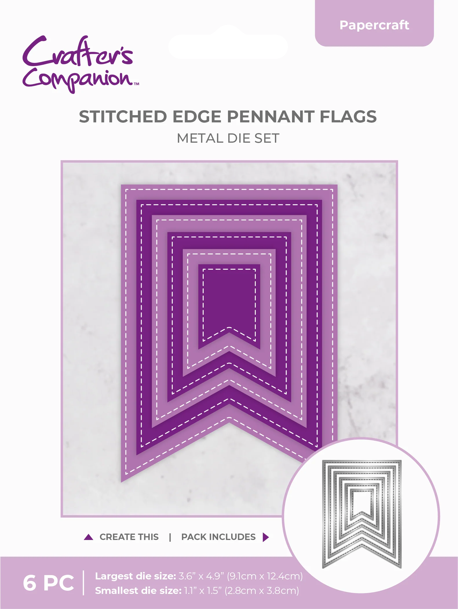 Stitched Edge Pennant Flags Nesting Die Set