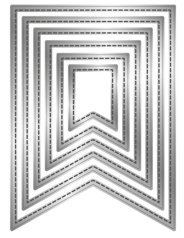 Stitched Edge Pennant Flags Nesting Die Set