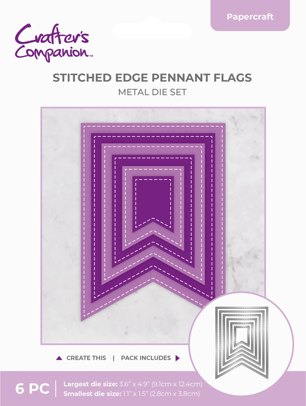 Stitched Edge Pennant Flags Nesting Die Set
