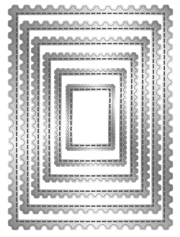 Stitched Edge Postage Stamp Nesting Die Set