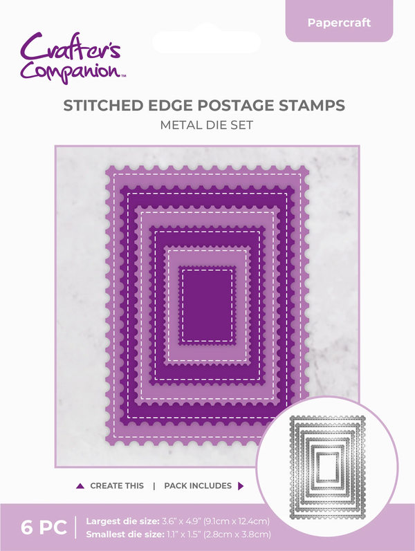 Stitched Edge Postage Stamp Nesting Die Set
