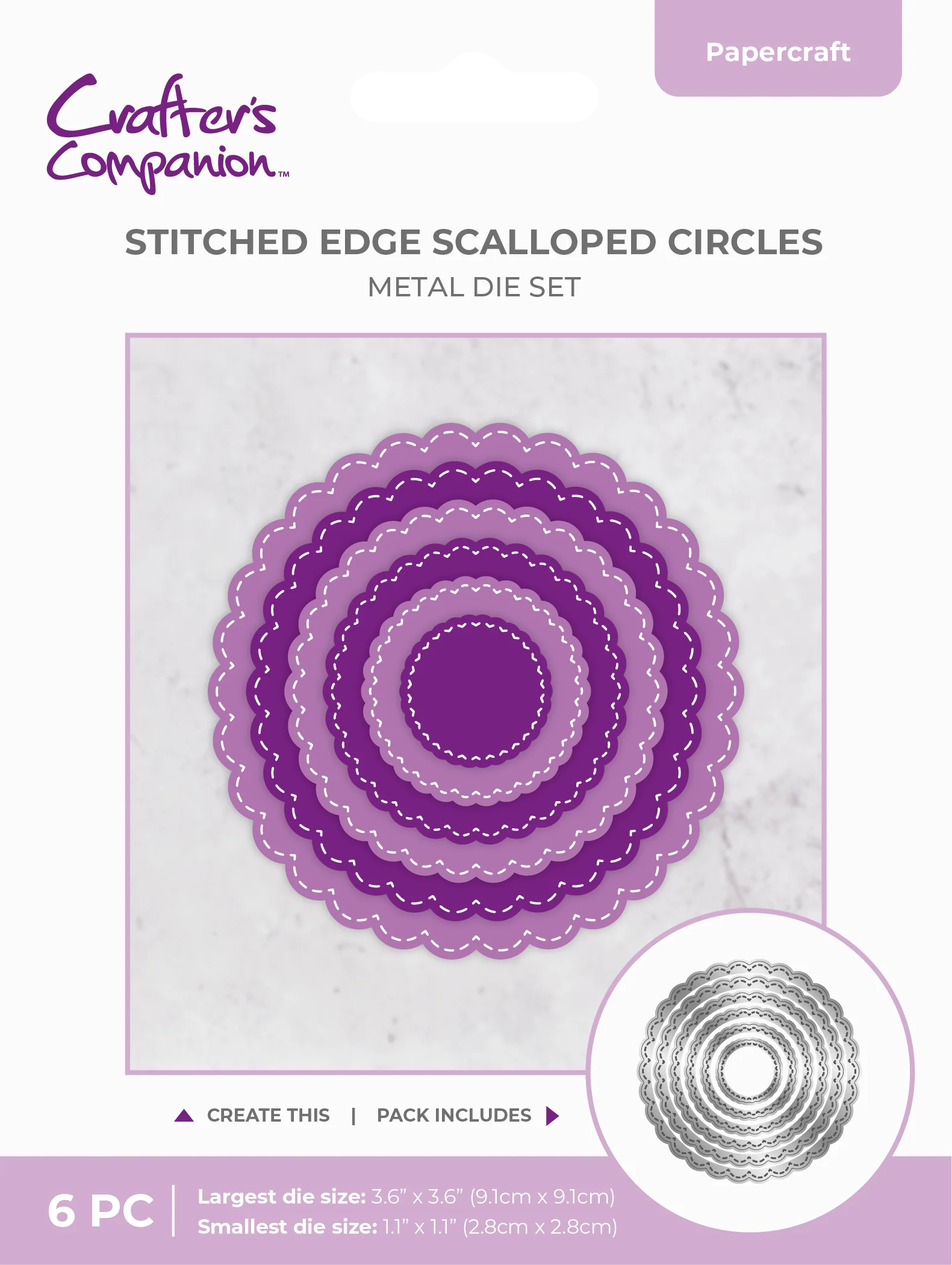 Stitched Edge Scalloped Circles Nesting Die Set