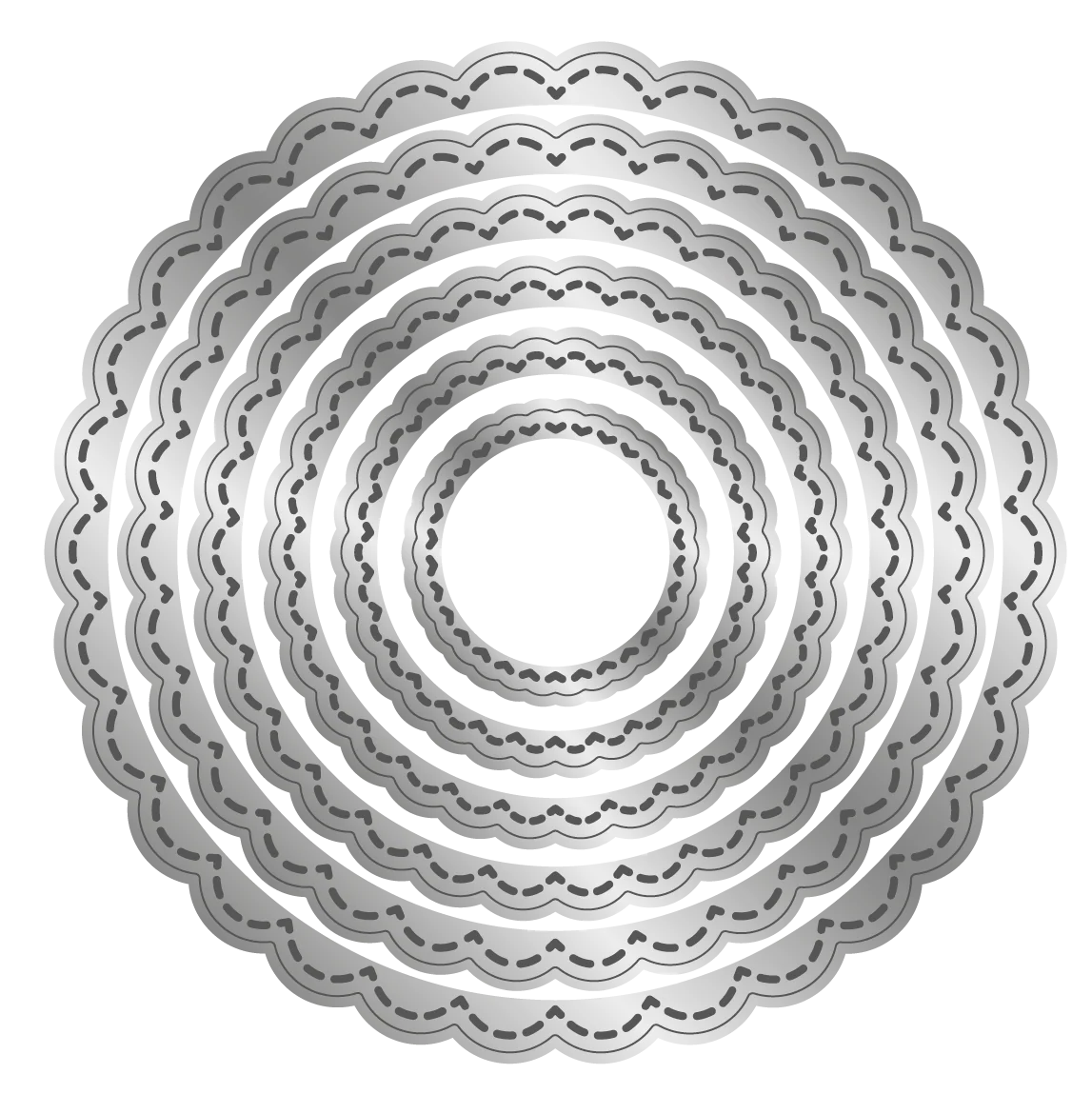 Stitched Edge Scalloped Circles Nesting Die Set