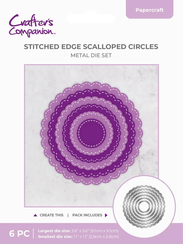 Stitched Edge Scalloped Circles Nesting Die Set