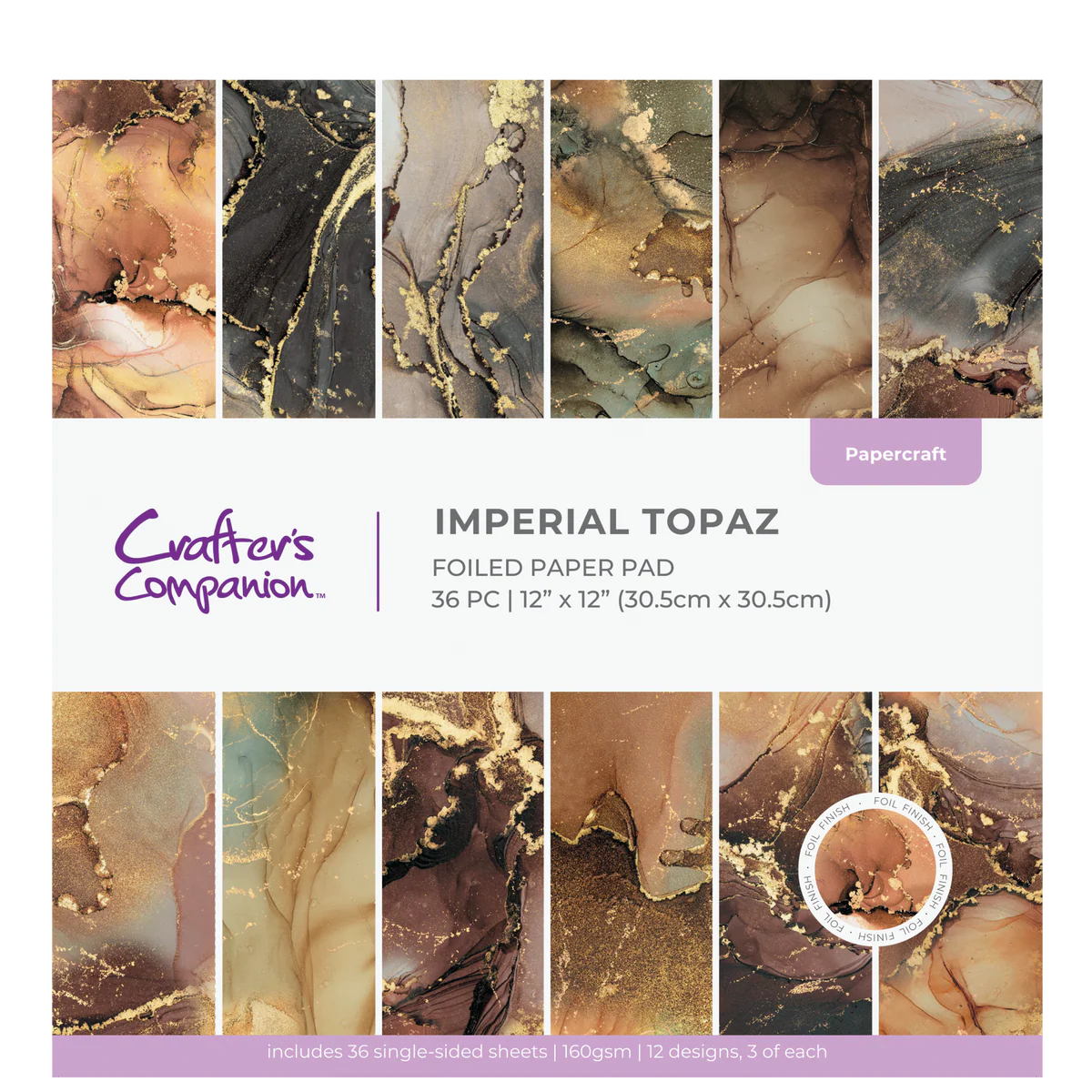 Imperial Topaz 12x12 Foiled Paper Pad