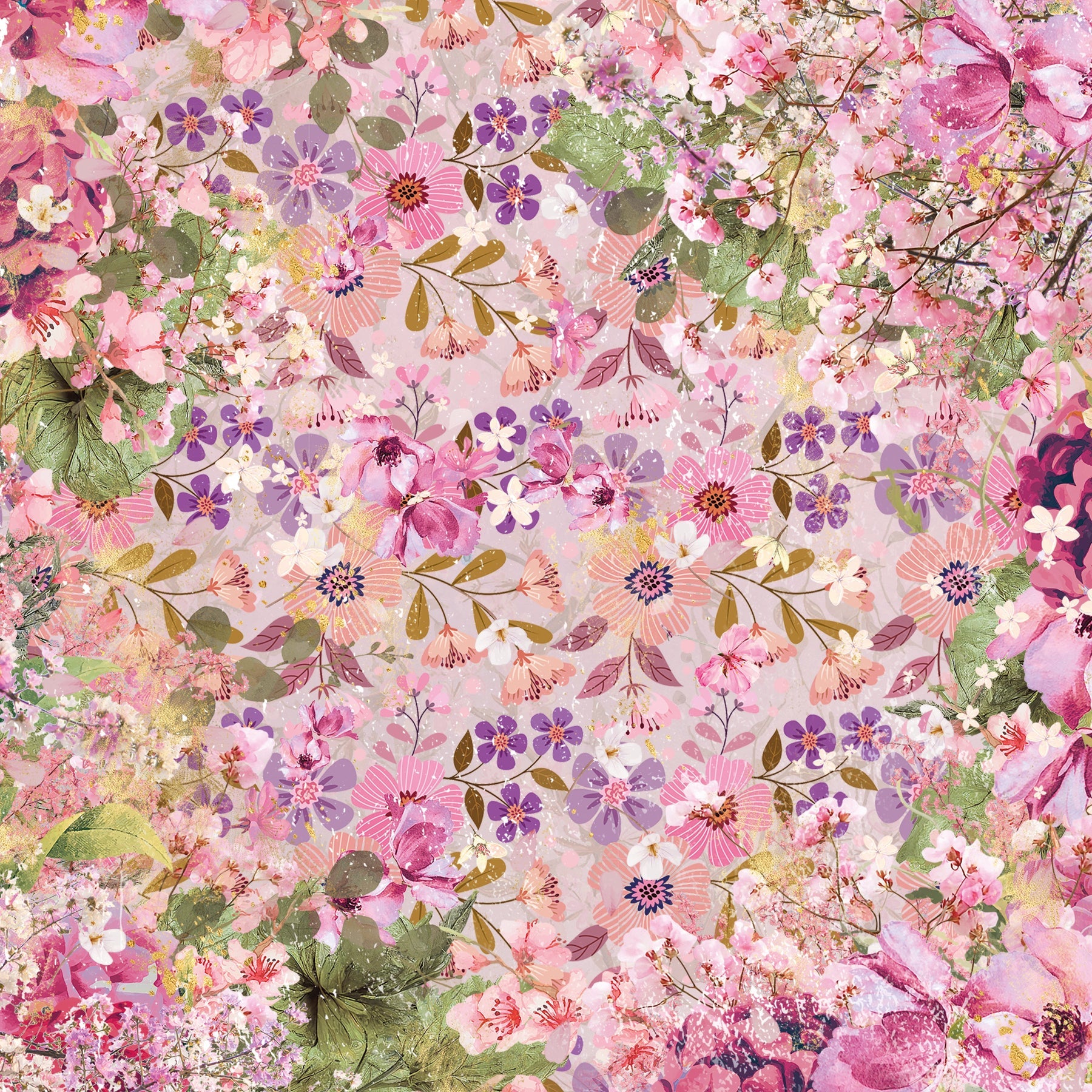 Spring Floral Print 12x12 Double-Sided Paper Pad