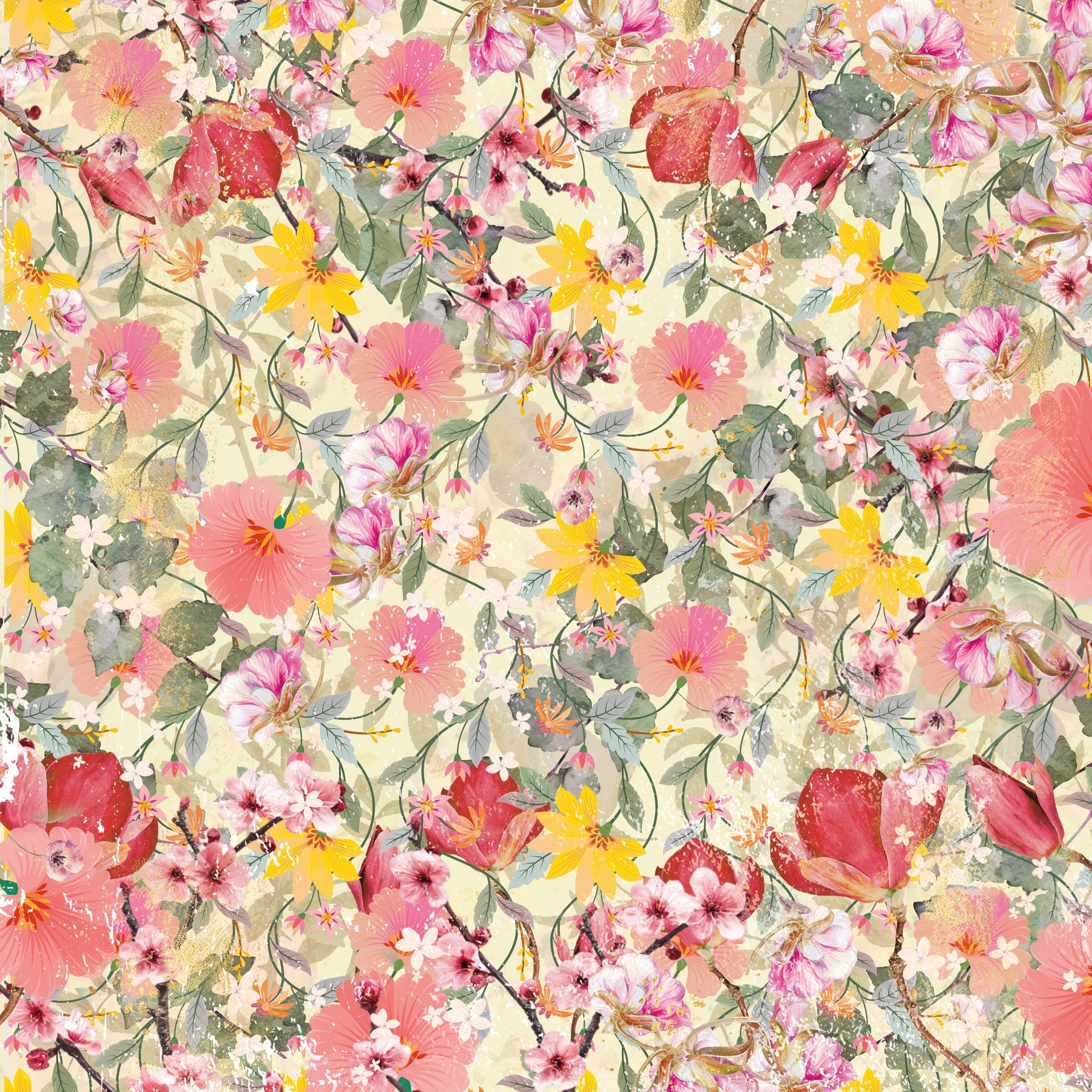 Spring Floral Print 12x12 Double-Sided Paper Pad