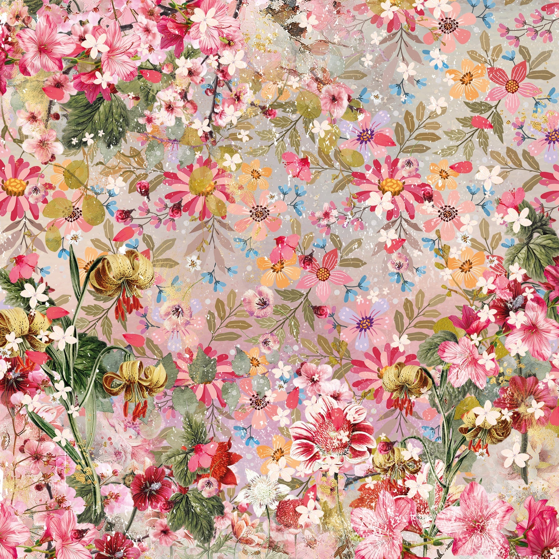Spring Floral Print 12x12 Double-Sided Paper Pad