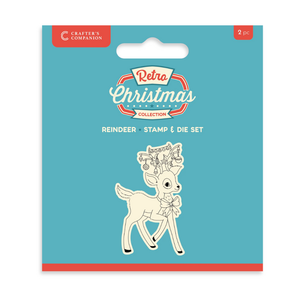 Retro Reindeer Stamp + Die Set | Retro Christmas