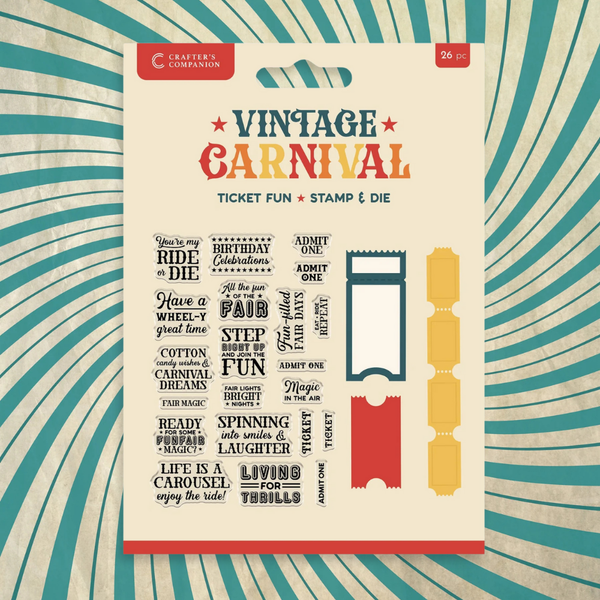 Ticket Fun Stamp + Die Set | Vintage Carnival