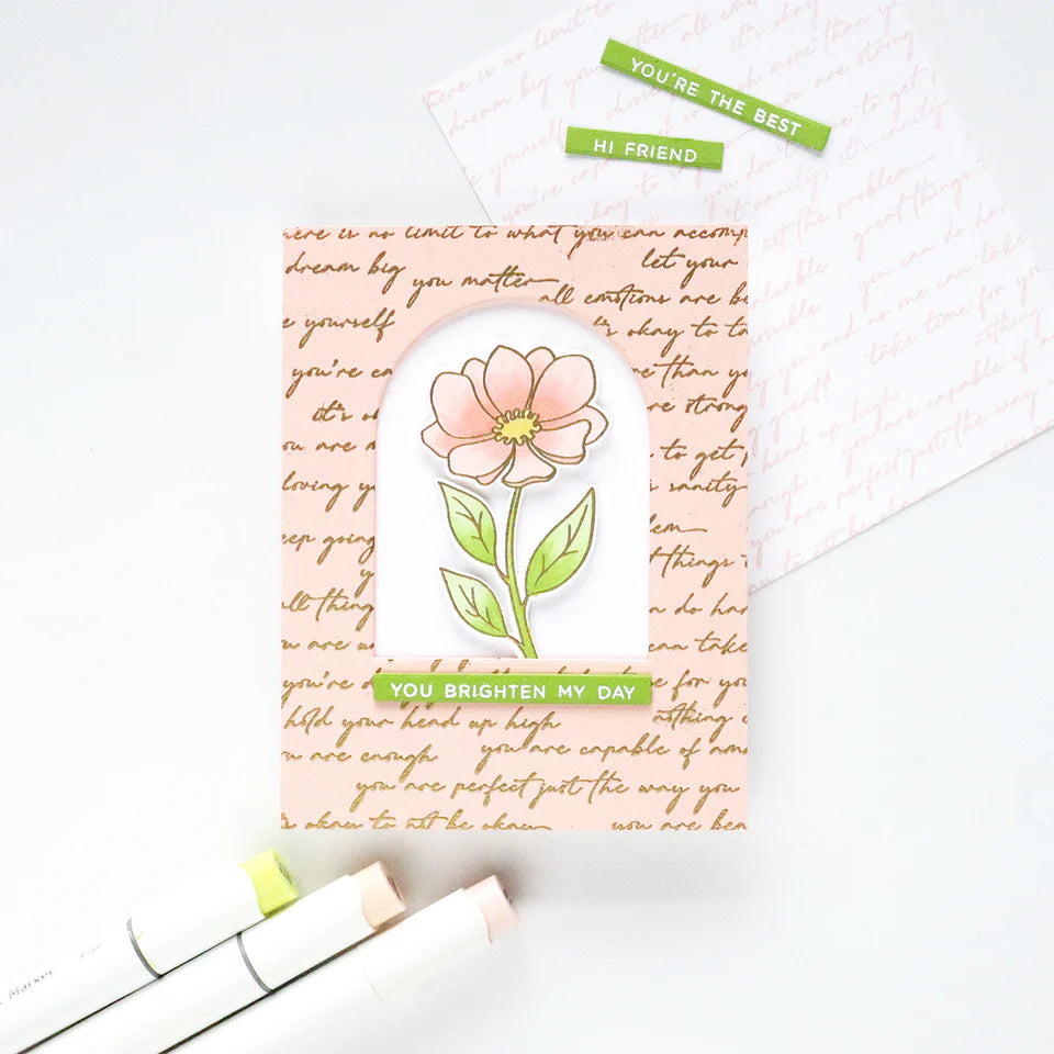 Positive Script 6x6 Bold Prints Cling Stamp