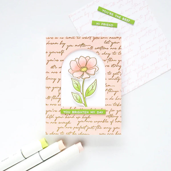 Positive Script 6x6 Bold Prints Cling Stamp
