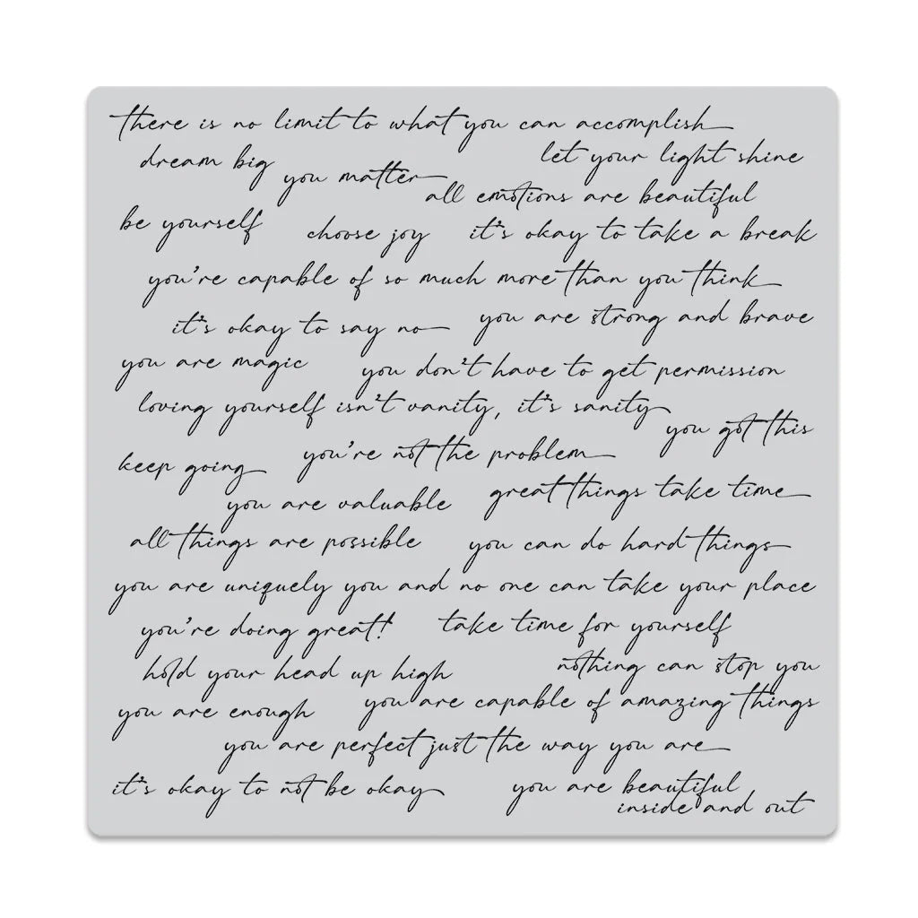 Positive Script 6x6 Bold Prints Cling Stamp