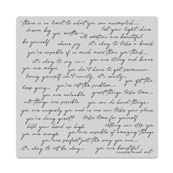 Positive Script 6x6 Bold Prints Cling Stamp