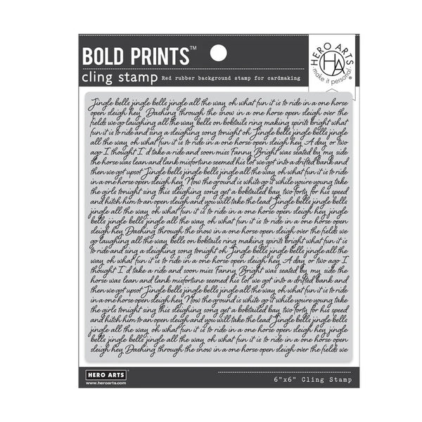 Jingle Bells Script Bold Prints Cling Stamp