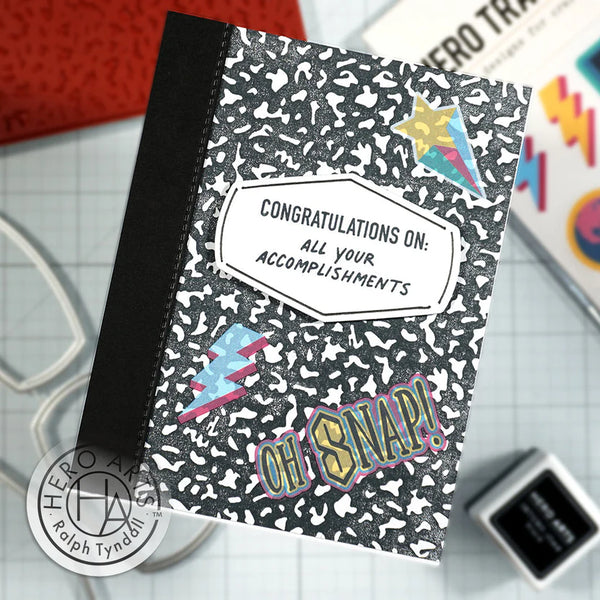Composition Notebook Pattern Bold Prints Cling Rubber Stamp | Ralph Tyndall