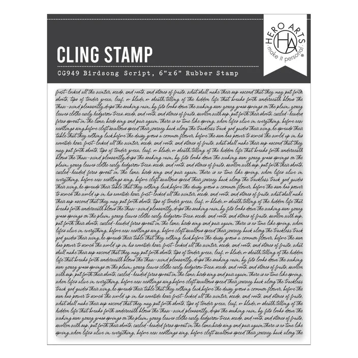 Birdsong Script Cling Stamp
