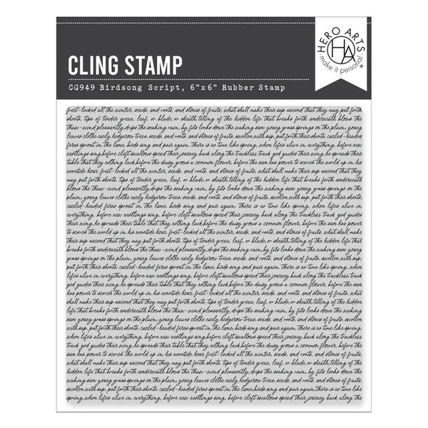 Birdsong Script Cling Stamp